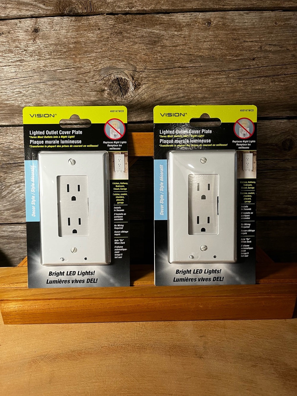 💡 2 PACK 💡VISION Night Light Outlet Cover - NEW